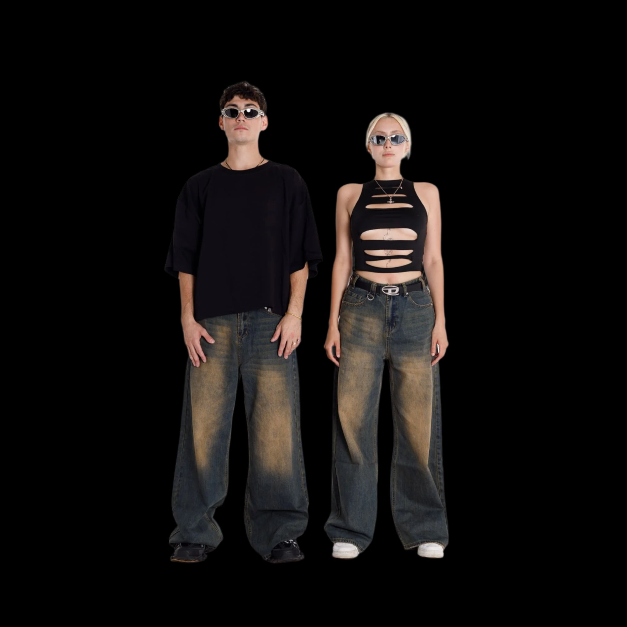 Jeans Wide Basic Unisex Gray