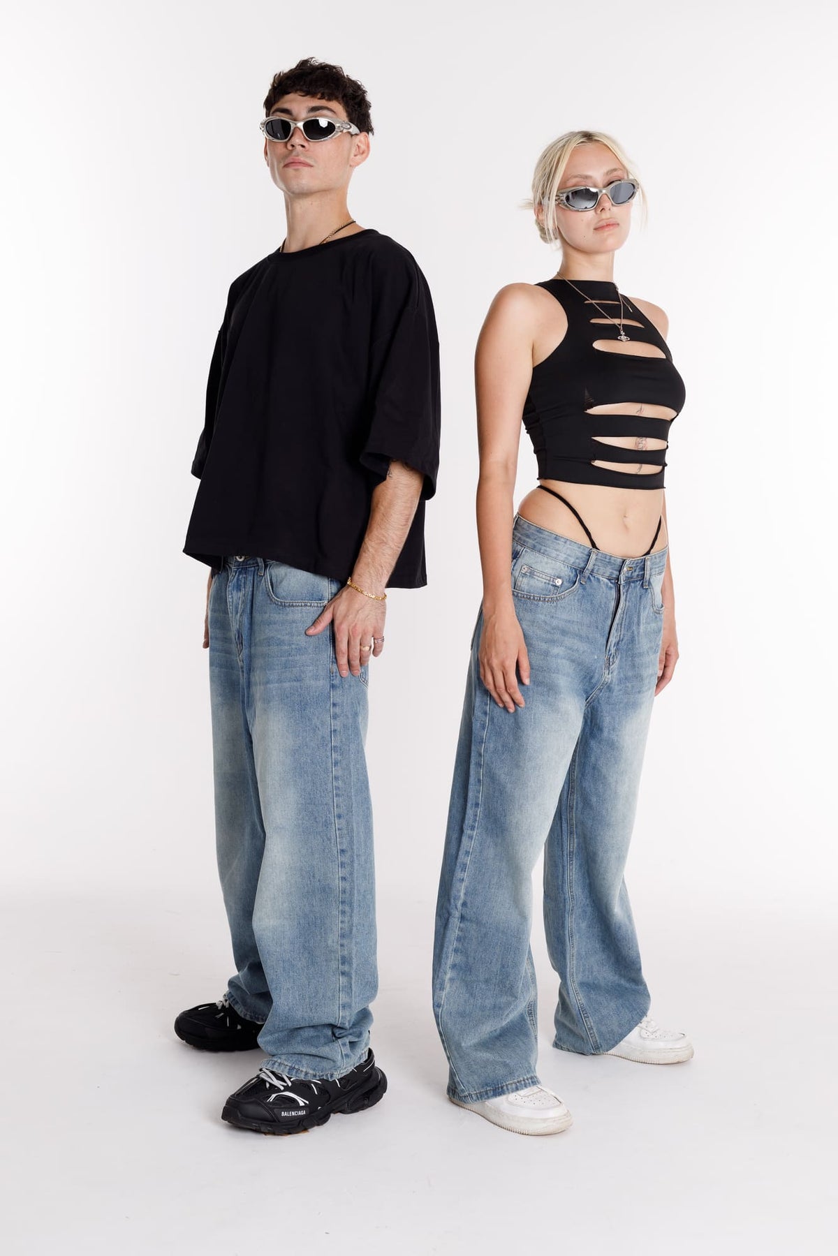 【PERSTEP】WIDE WASHED JEAN Creased Washed Wide Denim Pants – A$APMODE