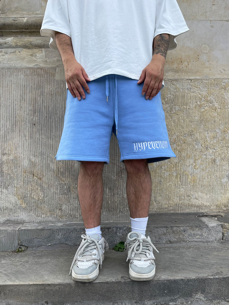 Jeans breite Shorts Hellblau