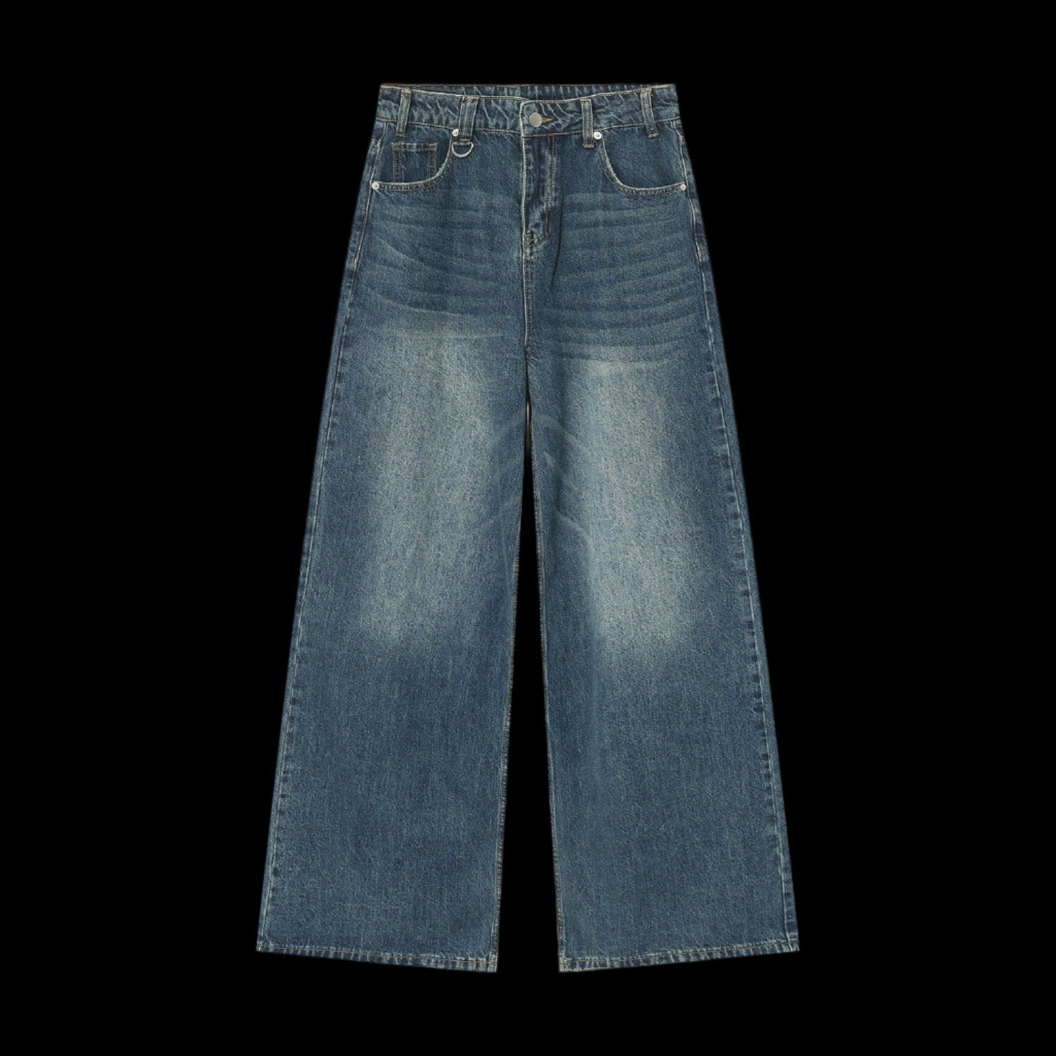 Wide Basic Jeans Unisex Blue