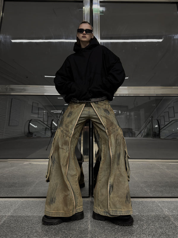 WIDE ZIP PANTS KHAKI