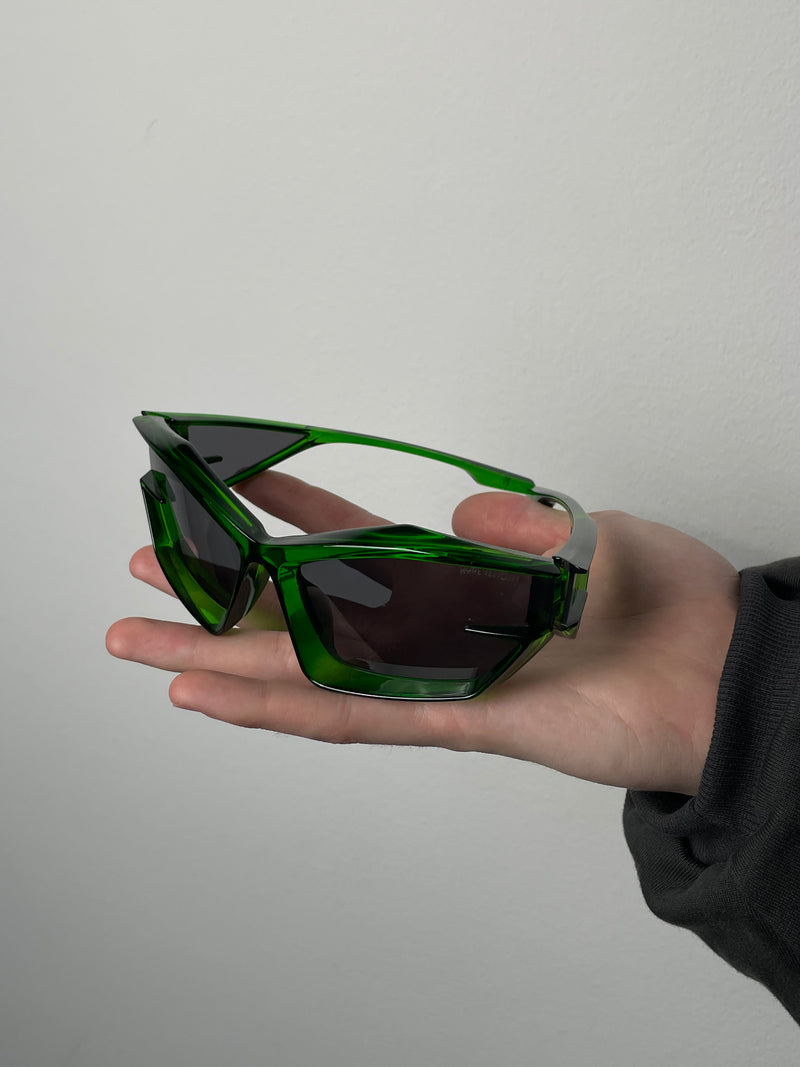 Vision Y2K Glasses | Green-Black