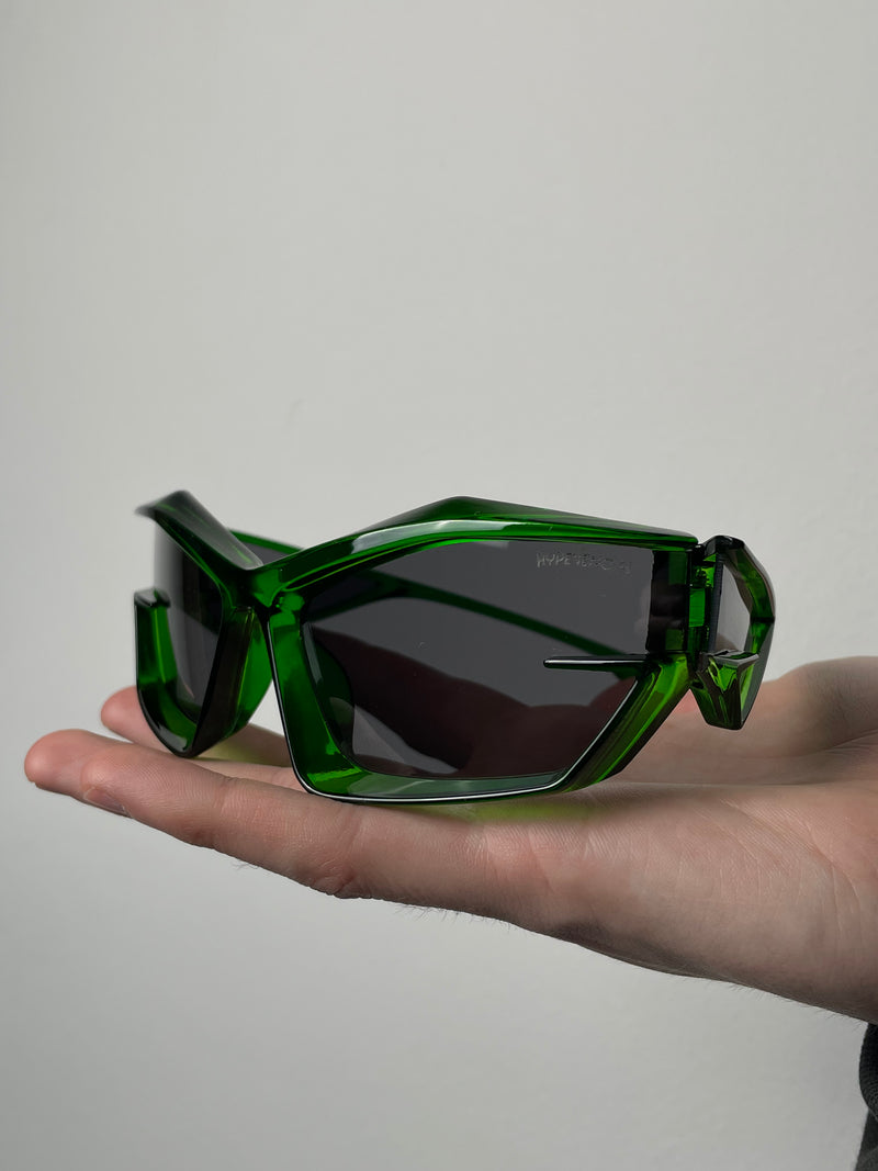 Vision Y2K Glasses | Green-Black