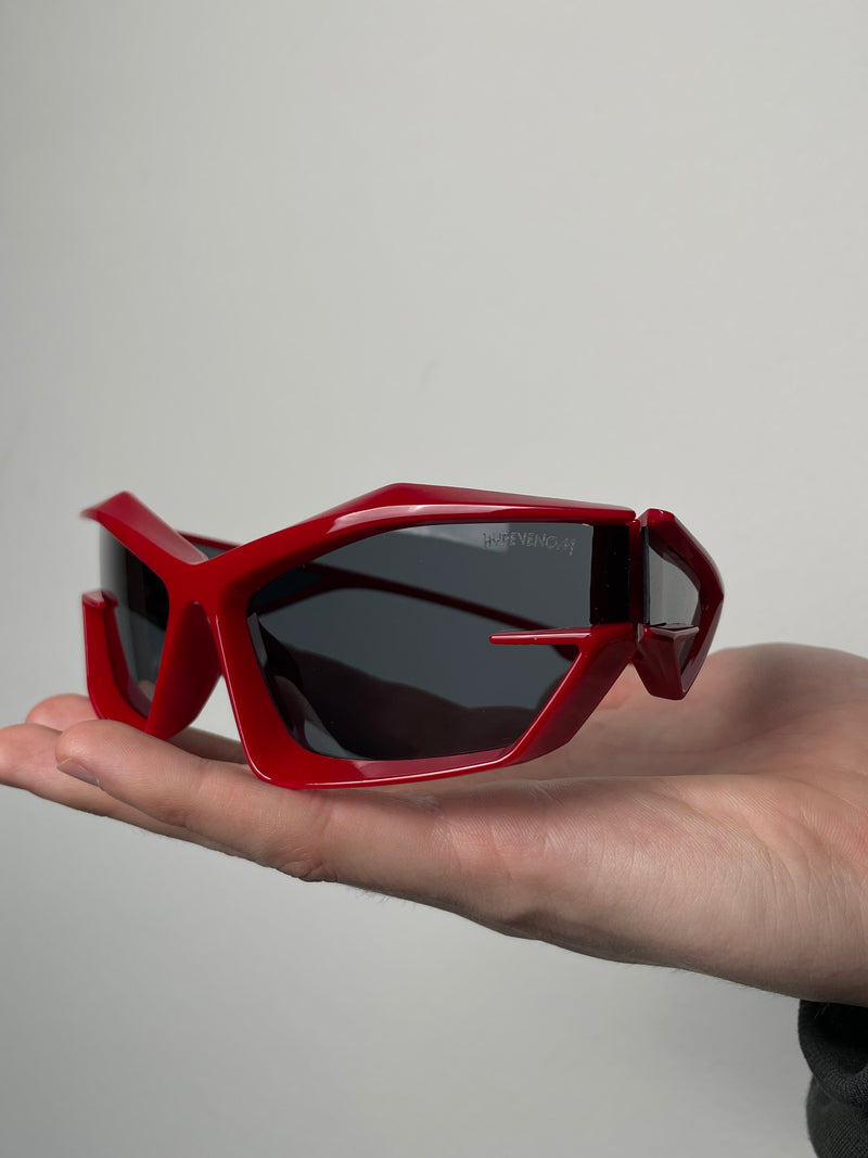 Vision Y2K Glasses | Red-Grey