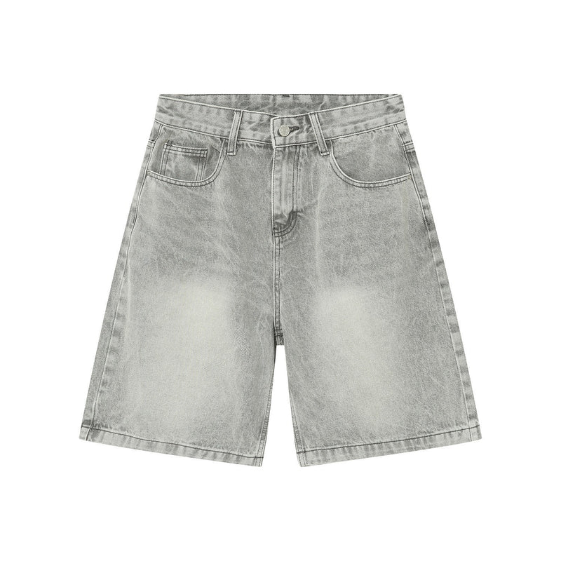 Denim Wide Shorts Light Gray