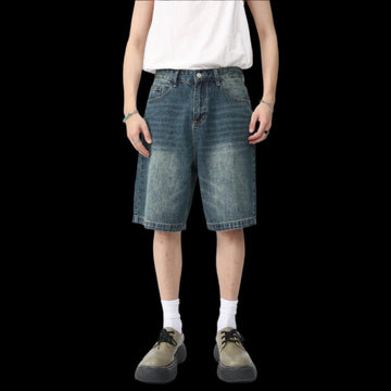 Denim Wide Shorts Vintage Blue