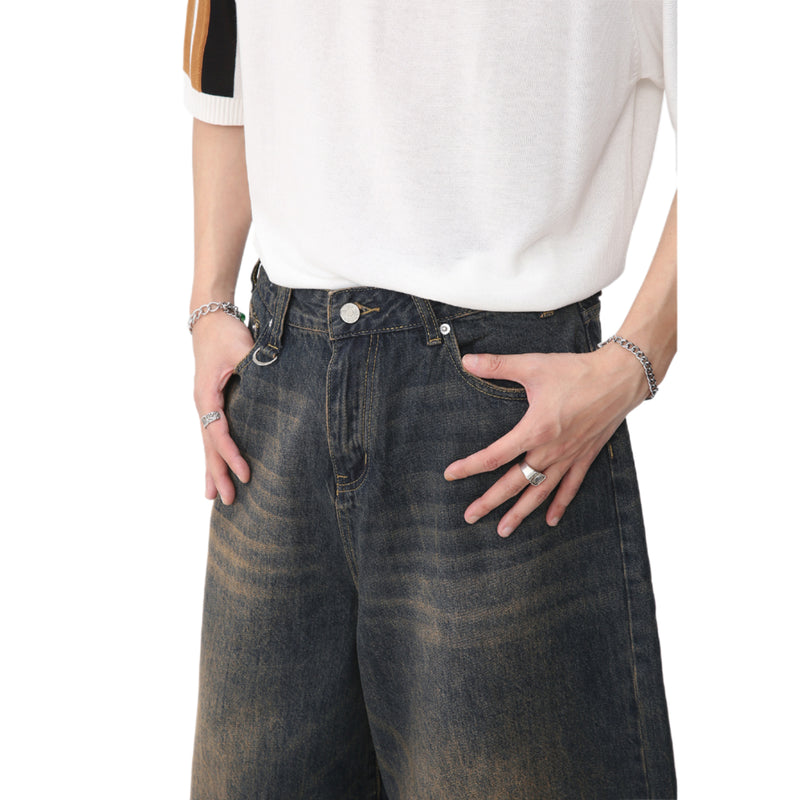 Jeans raccolto largo unisex