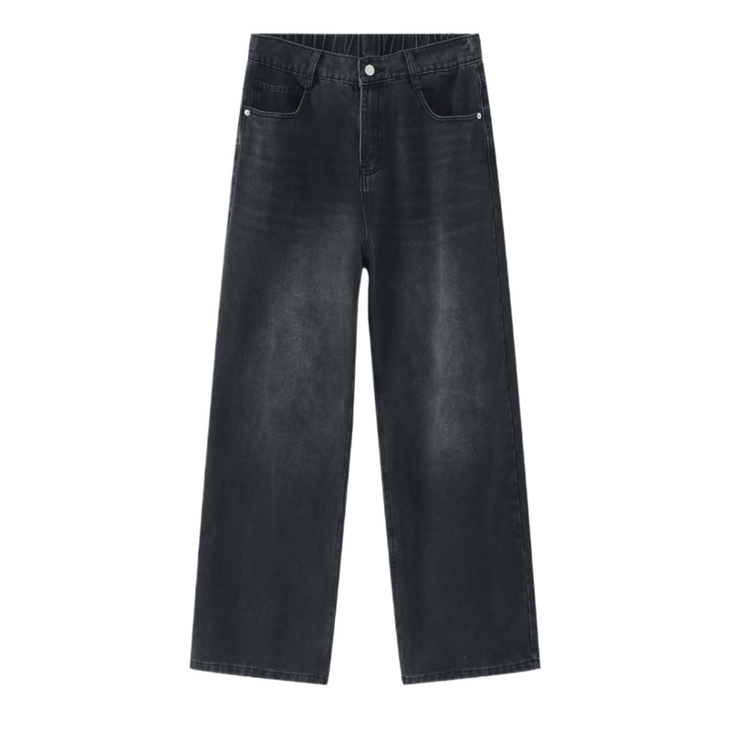 Straight Basic Jeans Dark Grey