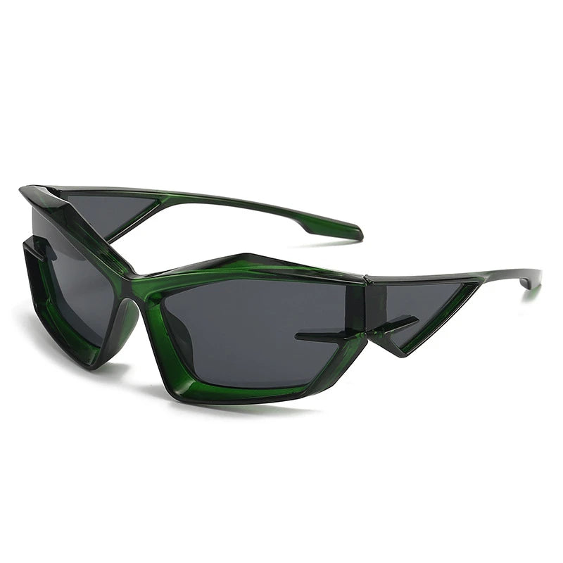 Vision Y2K Glasses | Green-Black