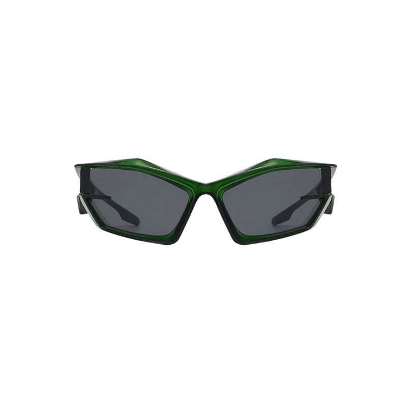 Vision Y2K Glasses | Green-Black